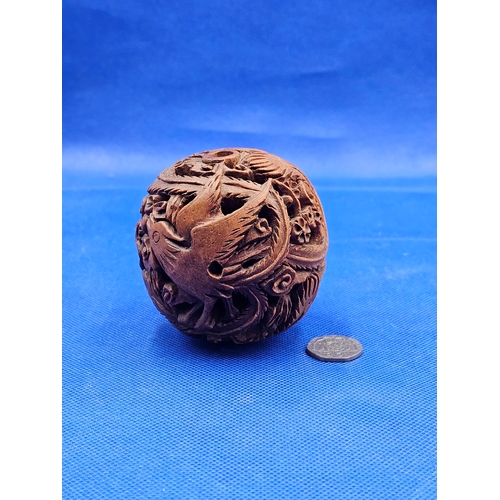 Japanese Hand-Carved Sphere Netsuke