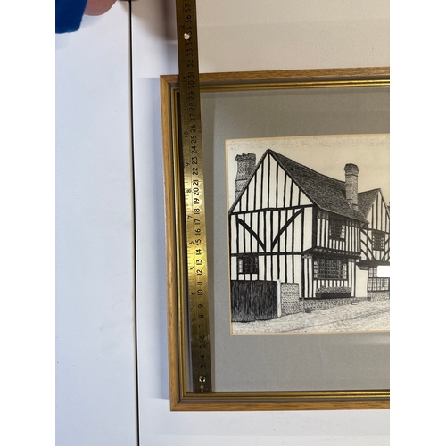 27 - A Group of Three Works, including a Vintage Watercolor Painting titled 'Silent Street Ipswich' attri... 