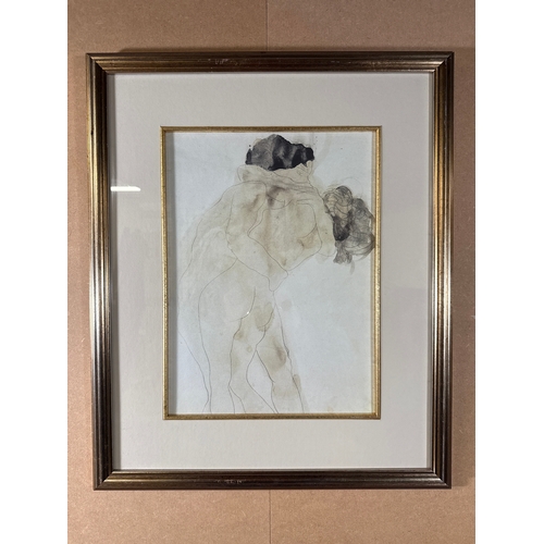 12 - A Framed Reproduction of Auguste Rodin's 'Two Embracing Figures'