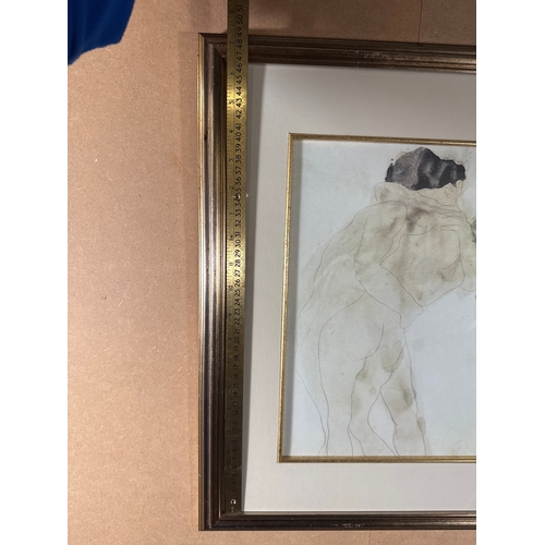 12 - A Framed Reproduction of Auguste Rodin's 'Two Embracing Figures'