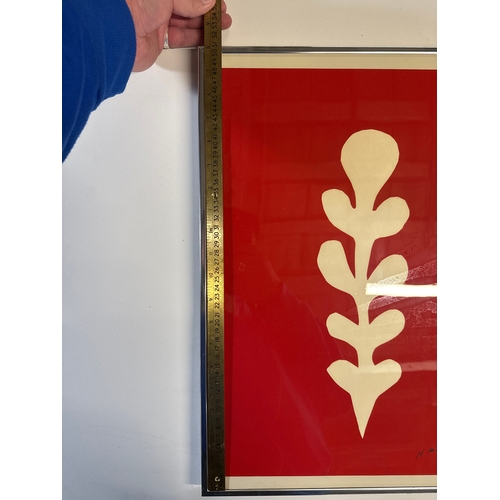 26 - A Print by Henri Matisse, 'White Palm on Red'