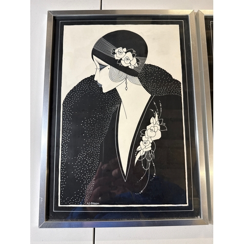 28 - Three Framed Art Deco Prints by L.J. Green, After Aubrey Beardsley's 'The Dancer's Reward'