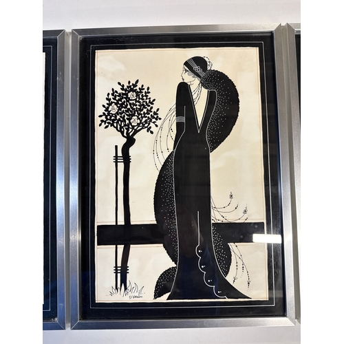 28 - Three Framed Art Deco Prints by L.J. Green, After Aubrey Beardsley's 'The Dancer's Reward'