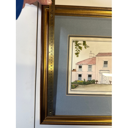 31 - S.E. Glegg, A Framed Watercolor and Ink Drawing of a House