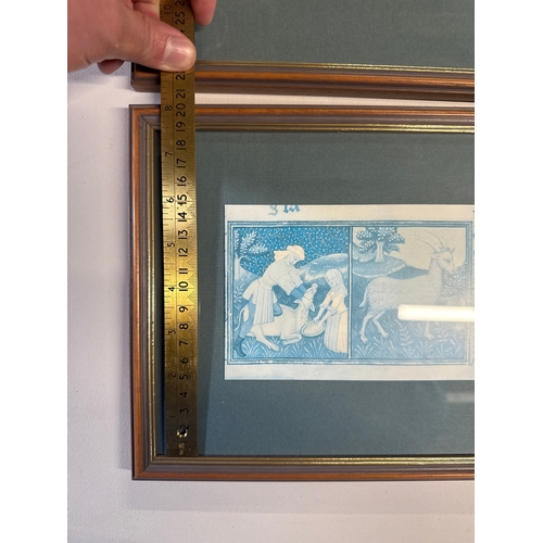 33 - A Pair of Framed Facsimile Prints of Late 15th-Century French (Burgundian) Bodleian Library 'Book of... 