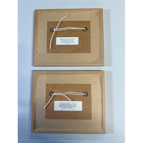 33 - A Pair of Framed Facsimile Prints of Late 15th-Century French (Burgundian) Bodleian Library 'Book of... 