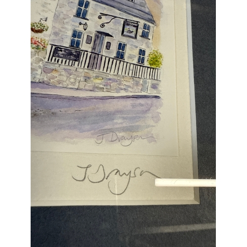 38 - Framed Artwork, 'Black Swan Inn' Signed J Drayton