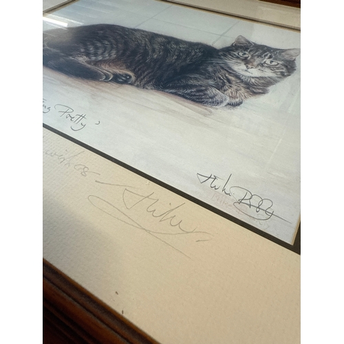42 - Modern Signed 'Sitting Pretty' Cat Drawing by Milo (2008)