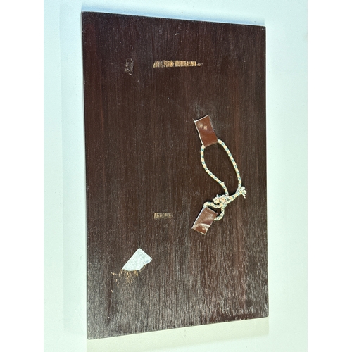 54 - Exotic India Art Village Scene Rosewood Panel with Inlay