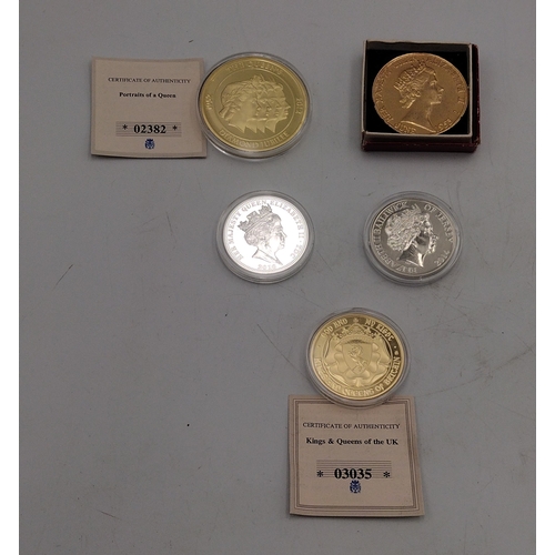 5 - Group of Five Commemorative Medal / Coins Including 1953 Coronation, Three Kings and Remembrance Iss... 