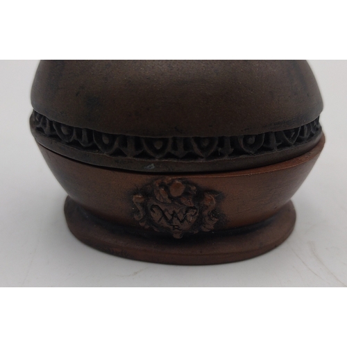 7 - Late Victorian Continental Bronzed Spelter Pug-Topped Trinket Box Circa 1890-1900