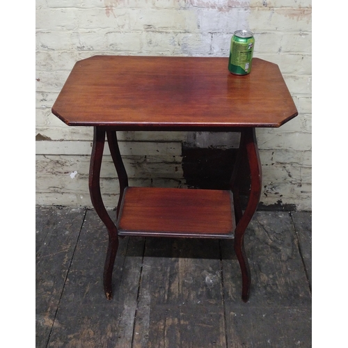 14 - Edwardian Mahogany Two-Tier Occasional Table with Shaped Supports, Circa 1910–1925, Approximately 61... 