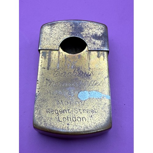 19 - Brass Engraved Case Cachous Aromatiques by Morney Regent Street London Made in England