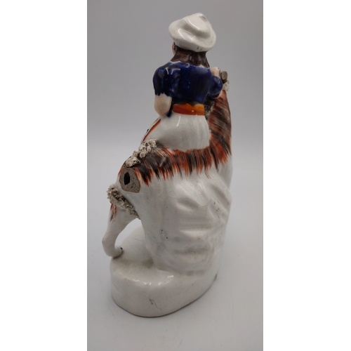20 - Staffordshire Pottery Figure of a Princess Victoria Riding her Goat, Circa 1845–1860 Approx 70cm hig... 