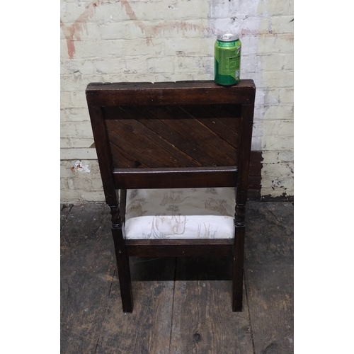 41 - Edwardian Solid oak English open-arm armchair early 20th century Approx. 85 cm high × 55 cm wide