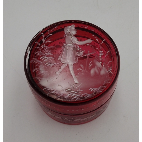 50 - Antique and Vintage Glass Collection Including Mary Gregory Cranberry Lidded Pot, Uranium Style Flut... 