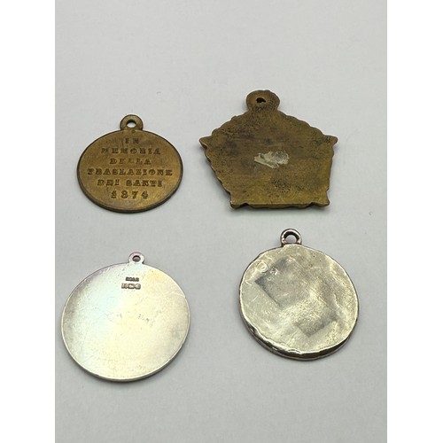 84 - Small Collection of Antique and Vintage Devotional Medals to include Hallmarked Silver