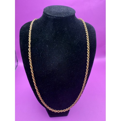 85 - 9ct Gold Twisted Rope Chain Approx 8g 375