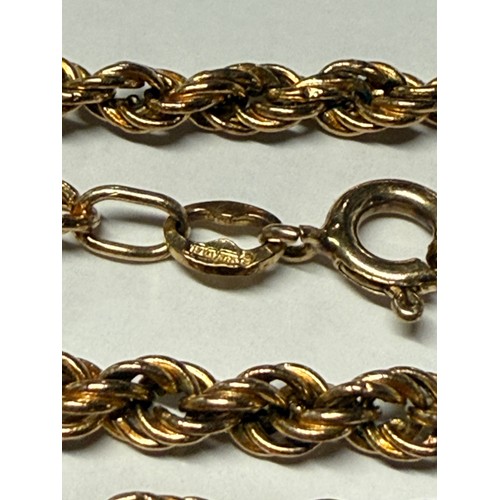 85 - 9ct Gold Twisted Rope Chain Approx 8g 375
