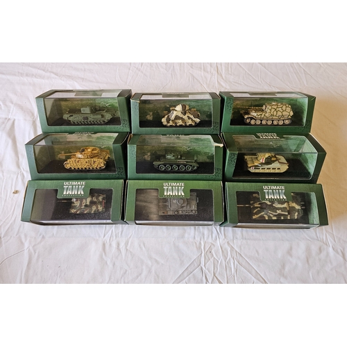 A Collection of Nine Atlas Editions Ultimate Tank Collection Model Tanks