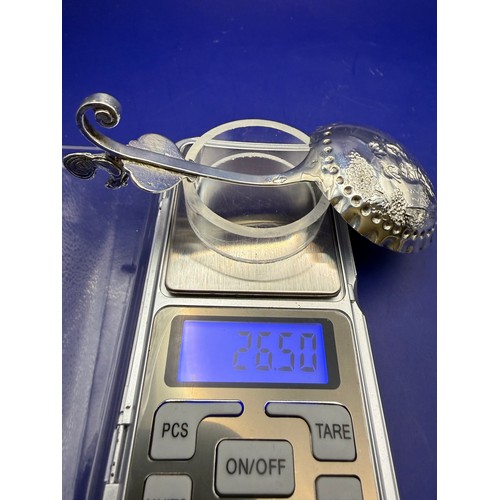 6 - Two Silver Items to include Continetal Caddy Spoon and Sterling Silver Toddy / Shot Glass approx 11g... 