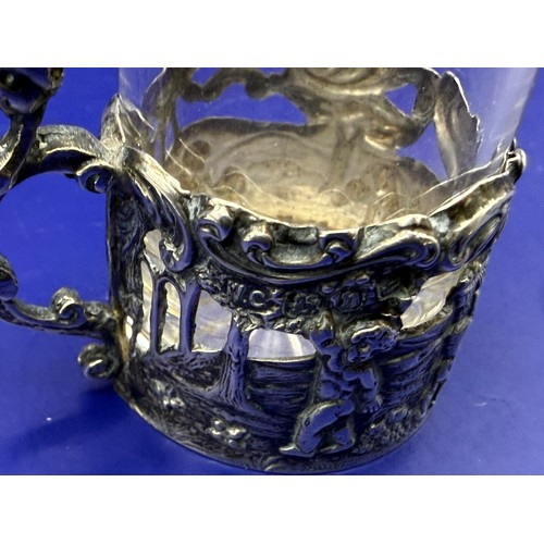 6 - Two Silver Items to include Continetal Caddy Spoon and Sterling Silver Toddy / Shot Glass approx 11g... 