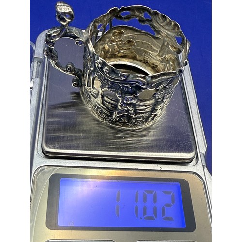 6 - Two Silver Items to include Continetal Caddy Spoon and Sterling Silver Toddy / Shot Glass approx 11g... 