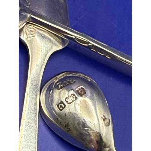 16 - Sterling Silver Cocktail Cherry Spoon , Sugar Tongs and 5 Salt Spoons approx 67g 925
