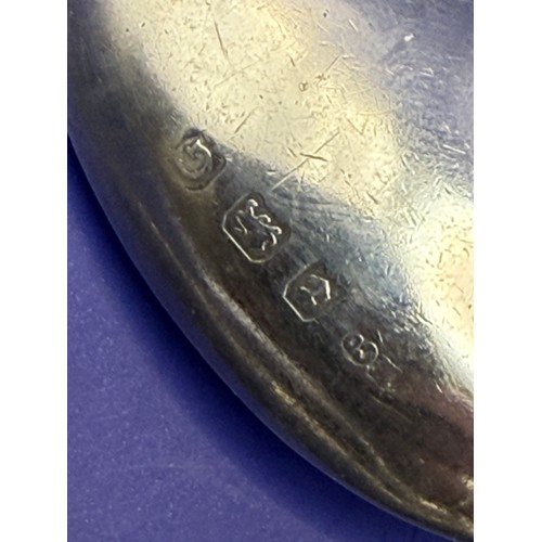 20 - Two Sterling silver Forks , Two Silver Spoons , One Silver Knife and One Silver Handled Steel Blade ... 