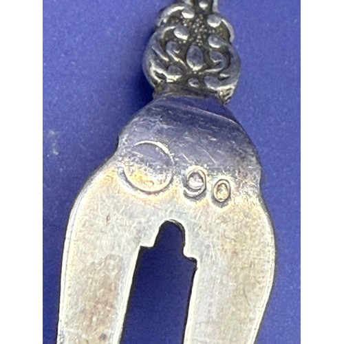 21 - Three White Metal Items to include 900 Silver Fork , 925 Sterling Silver Spoon & 830 Silver Large Sp... 