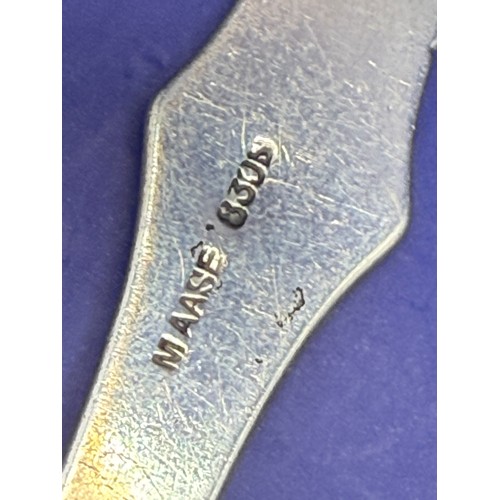 21 - Three White Metal Items to include 900 Silver Fork , 925 Sterling Silver Spoon & 830 Silver Large Sp... 