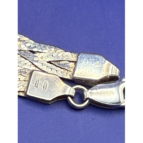 94 - Two Sterling Silver Chains weighing approximately 20.82g including Herringbone & Bar