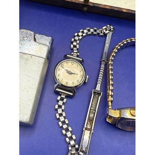 3 - Selection of Interesting Items to include Rolled Gold Watch , Vintage Timex and Other Watches , Ligh... 