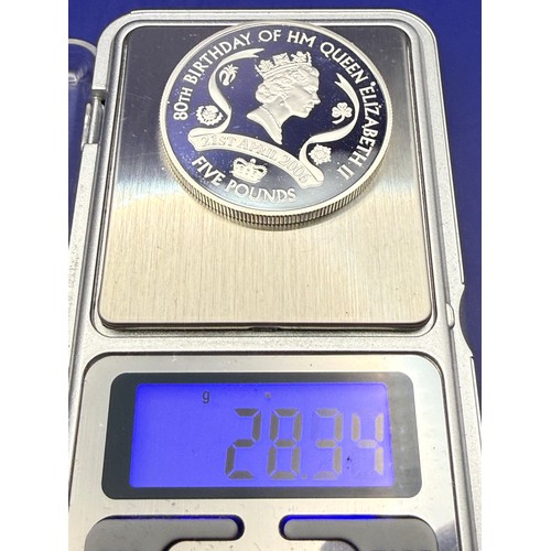16 - Royal Mint Sterling Silver 2006 80th Birthday of HM Queen Elizabeth II Silver Proof £5 Coin Set from... 