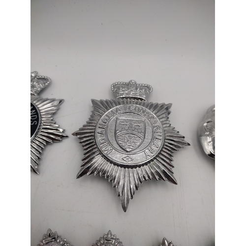 47 - Collection of Vintage British Police Helmet Plates, Cap Badges and Civic Insignia, To Include West M... 