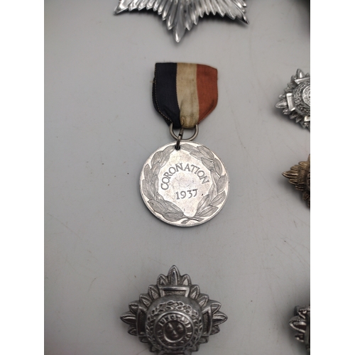 47 - Collection of Vintage British Police Helmet Plates, Cap Badges and Civic Insignia, To Include West M... 