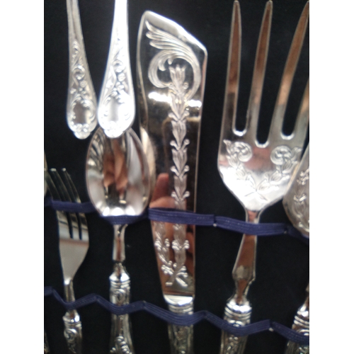 54 - Cased French Rococo Revival Cutlery Service, Handles Marked 800, With INOX-MASSIF Stainless Steel Kn... 