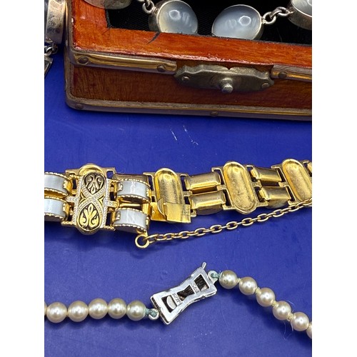 29 - Selection of Bracelets to include Magnetic Therapy , White Metal Moonstone , Toledoware and Silver C... 