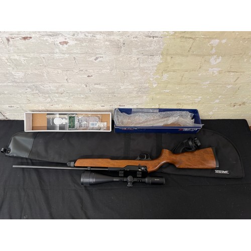 41 - SMK Cal 5.5 .22 XT501 Rabbit Destroyer CO2 Air Rifle with Hawke 4-16x50AO Scope and Bag