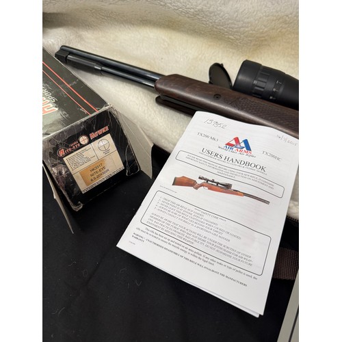 44 - Air Arms TX200 Hunter Carbine .22 Underlever Air Rifle with Hawke 6.5-20x50IR Scope in Bag