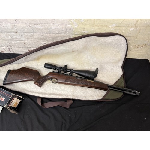 44 - Air Arms TX200 Hunter Carbine .22 Underlever Air Rifle with Hawke 6.5-20x50IR Scope in Bag
