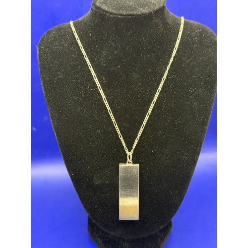 38 - Sterling Silver 1977 London Hallmarked Ingot on 925 Chain approx 37.96g