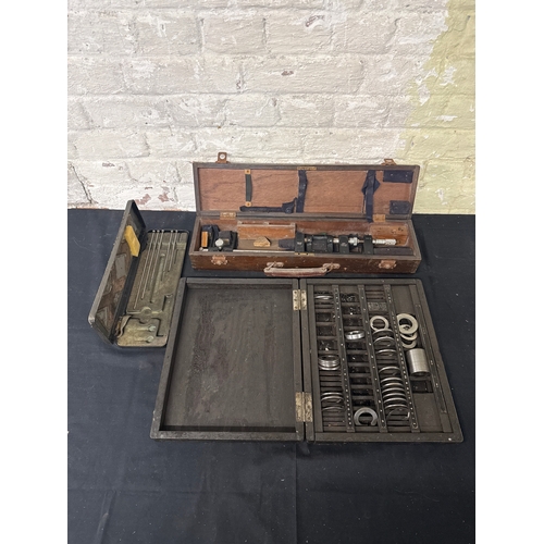 A Collection of Precision Engineering and Machining Tools in Woooden Cases