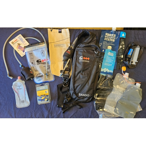 Geigerrig Bando Hydration Pack With Hydrapak Reservoir Sawyer Water Filtration System And Assorted Outdoor Hydration Accessories