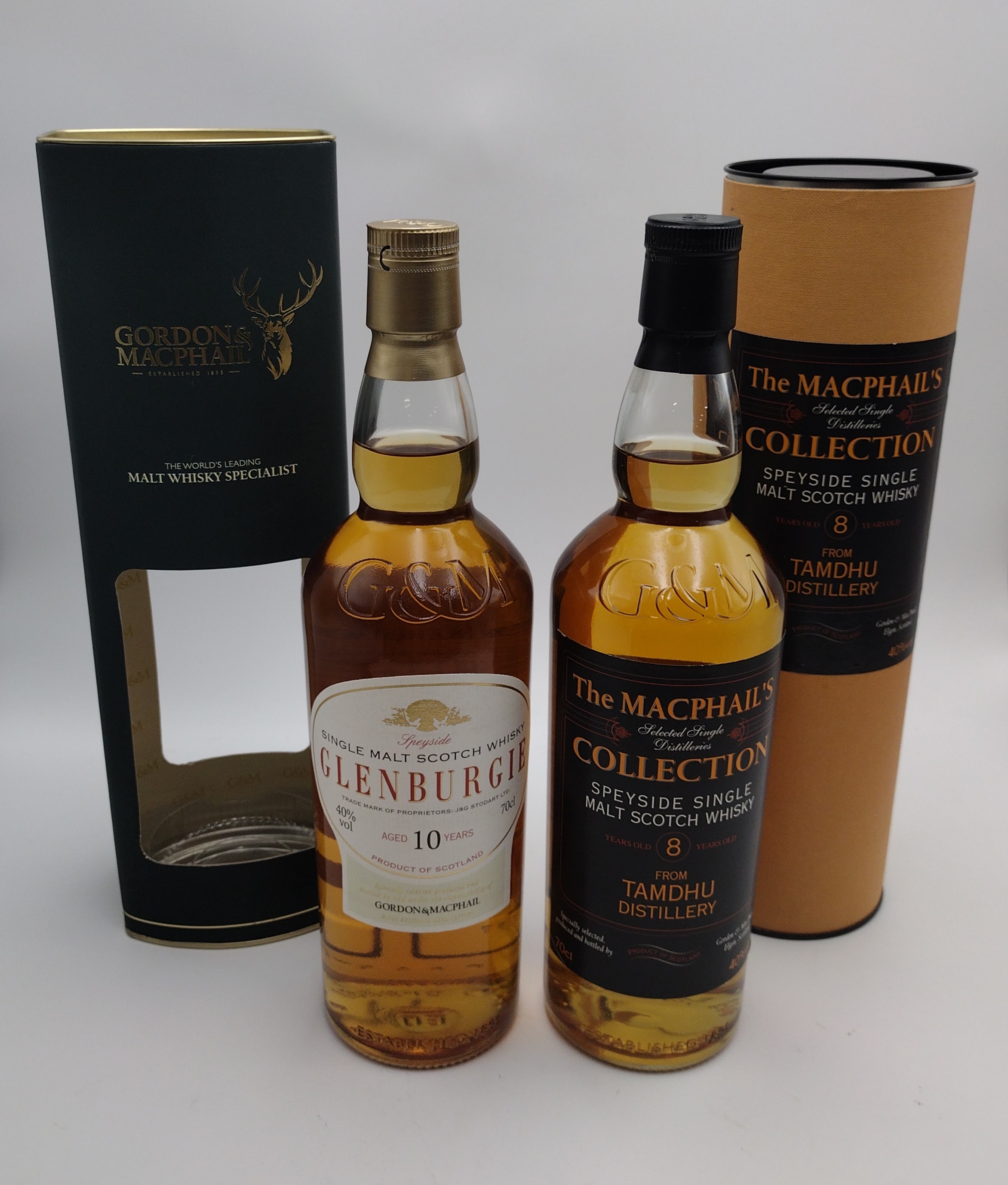 Two Bottles of Gordon & MacPhail Single Malt Scotch Whisky, Glenburgie ...
