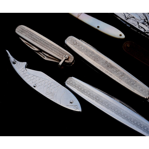 56 - A COLLECTION OF NINE 19TH CENTURY AND LATER PEN KNIVES
To include mother of pearl and the commemorat... 