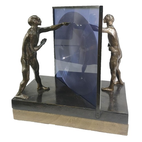 109 - MICHAEL AYRTON 1921-1975, BRONZE AND PERSPEX (6/12)
Titled Lens Reflecting, unsigned, on revolving w... 