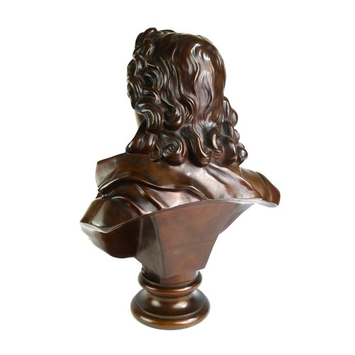 133 - BARBEDIENNE FOR TIFFANY & CO., A BRONZE PORTRAIT BUST OF FRIDERICUS SCHILLER
Signed.
(42cm)

Conditi... 