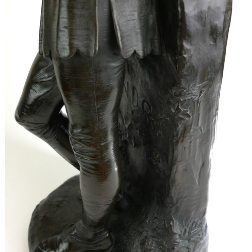 135 - CHARLES BELL BIRCH, 1832 - 1893, A RARE BRONZE STATUE OF DICK WHITTINGTON 
Signed and dated 1878.
(6... 