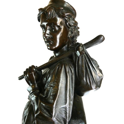 135 - CHARLES BELL BIRCH, 1832 - 1893, A RARE BRONZE STATUE OF DICK WHITTINGTON 
Signed and dated 1878.
(6... 